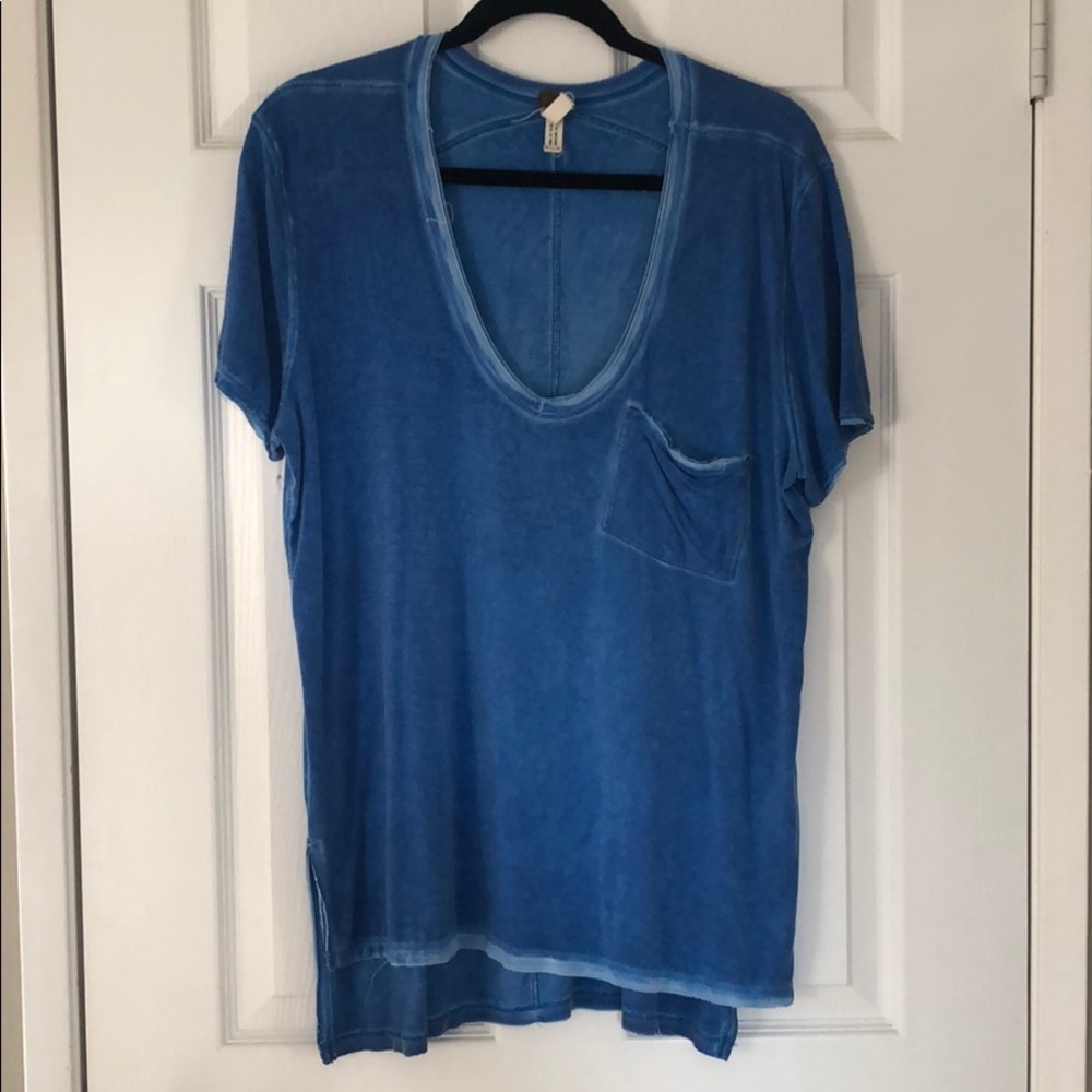 Free people rising sun tee in sapphire blue